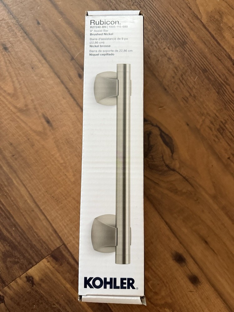 Kohler RUBICON 9″ assist bar. R27240-BN Brushed Nickel. New in box.