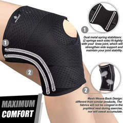 Bareform Knee Brace for Meniscus Support – Adjustable, Patella Stabilizer, Pain