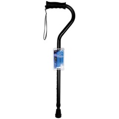 Carex Black Offset Walking Cane w/Strap Aluminum/Plastic 39.5″H