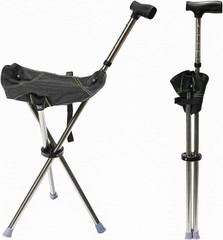 Walking Cane with Seat, Adjustable Height 34″-38″ Cane Chair Capacity 220Lbs, Fo