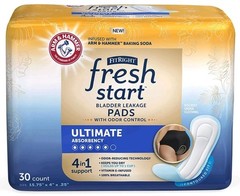 FitRight Incontinence & Postpartum Pads with ARM & Hammer Odor Control 30 Count