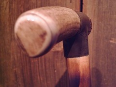 ELK ANTLER HANDLE walking stick natural grown MAPLE wood shaft made in the USA