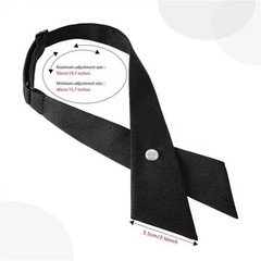 3 Pcs Girls Uniform Tie Adjustable Criss Cross Neck Tie Solid Color Black
