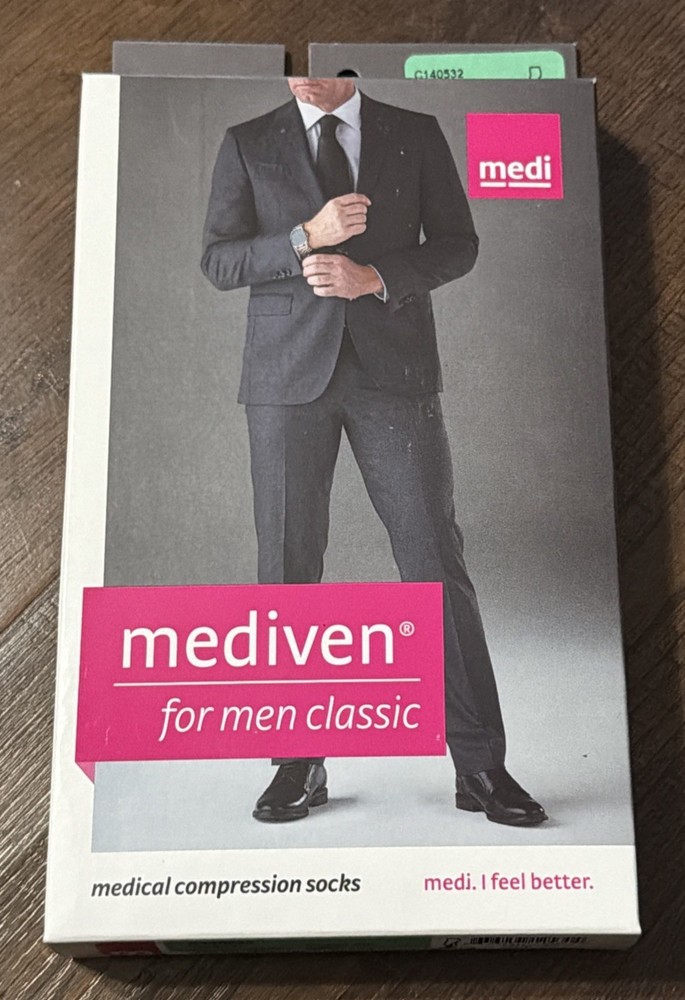 New Mediven Men Classic 2030 II Calf High Compression Stockings Closed Toe Black