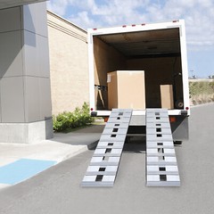 2 Pack Rectangular Trailer Ramp Aluminum Truck Car Trailer Ramp 6000 lbs