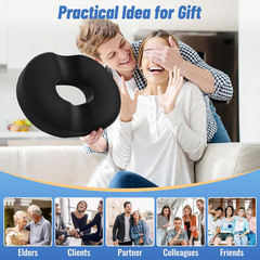 Donut Pillow Stadium Seat Cushion for Tailbone Pain Relief and Hemorrhoids, Memo