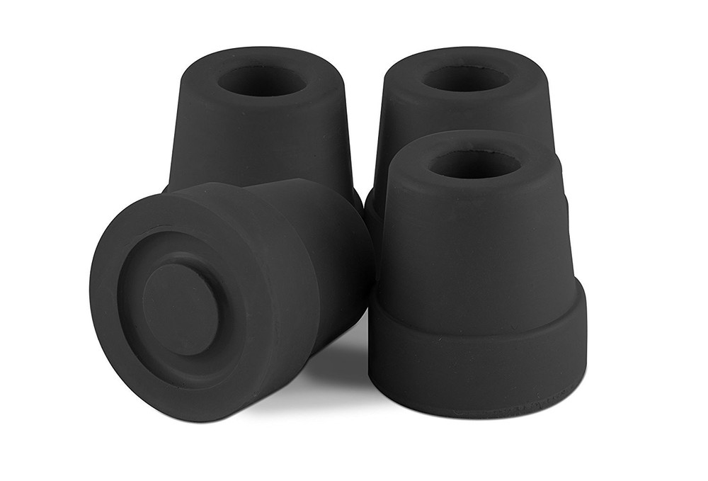 Quad Cane Replacement Tips 1/2 Inch Black Medical Supply