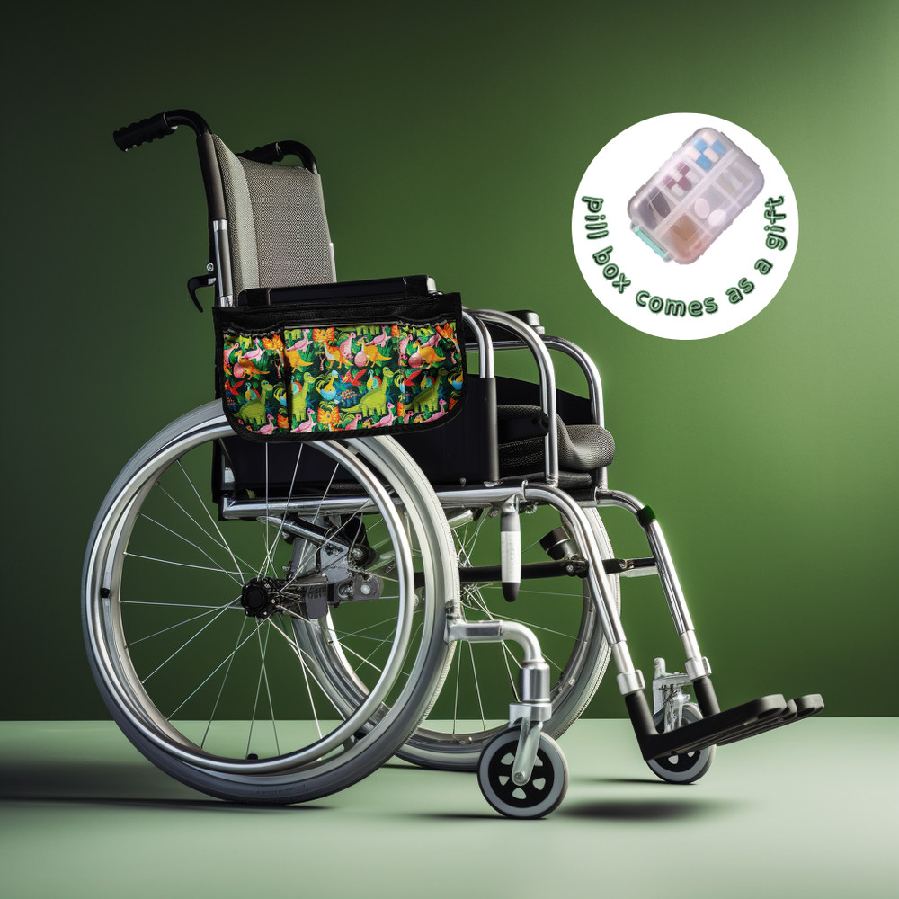 Wheelchair organizer waterproof accessories with dino prin+ pill box as a gift