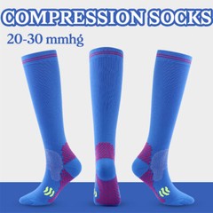 Full Toe Compression Socks Wide Calf For Women Men 20-30 mmHg Plus Size Stocking