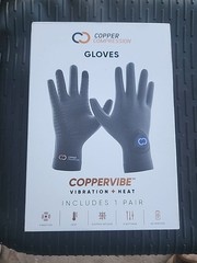 Copper Compression CopperVibe Vibration Heat Therapy Gloves Black (1 Pair)