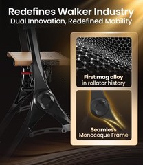 Z35 PackGo Foldable Lightweight Rollator Walker Black Magnesium Alloy Frame