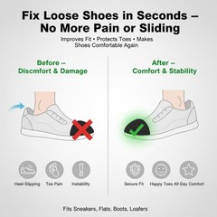 6 Pcs Toe Inserts for Shoes Too Big,Black Shoe Filler Small, Black-6