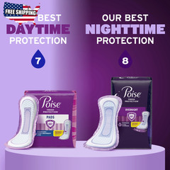 Overnight Incontinence & Postpartum Pads for Bladder Leaks, 8 Drop, 36 Count👌✅