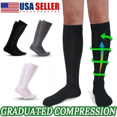 6Pair Compression Socks With Arch Graduated Support Sox 20-30 mmgh For Women Men