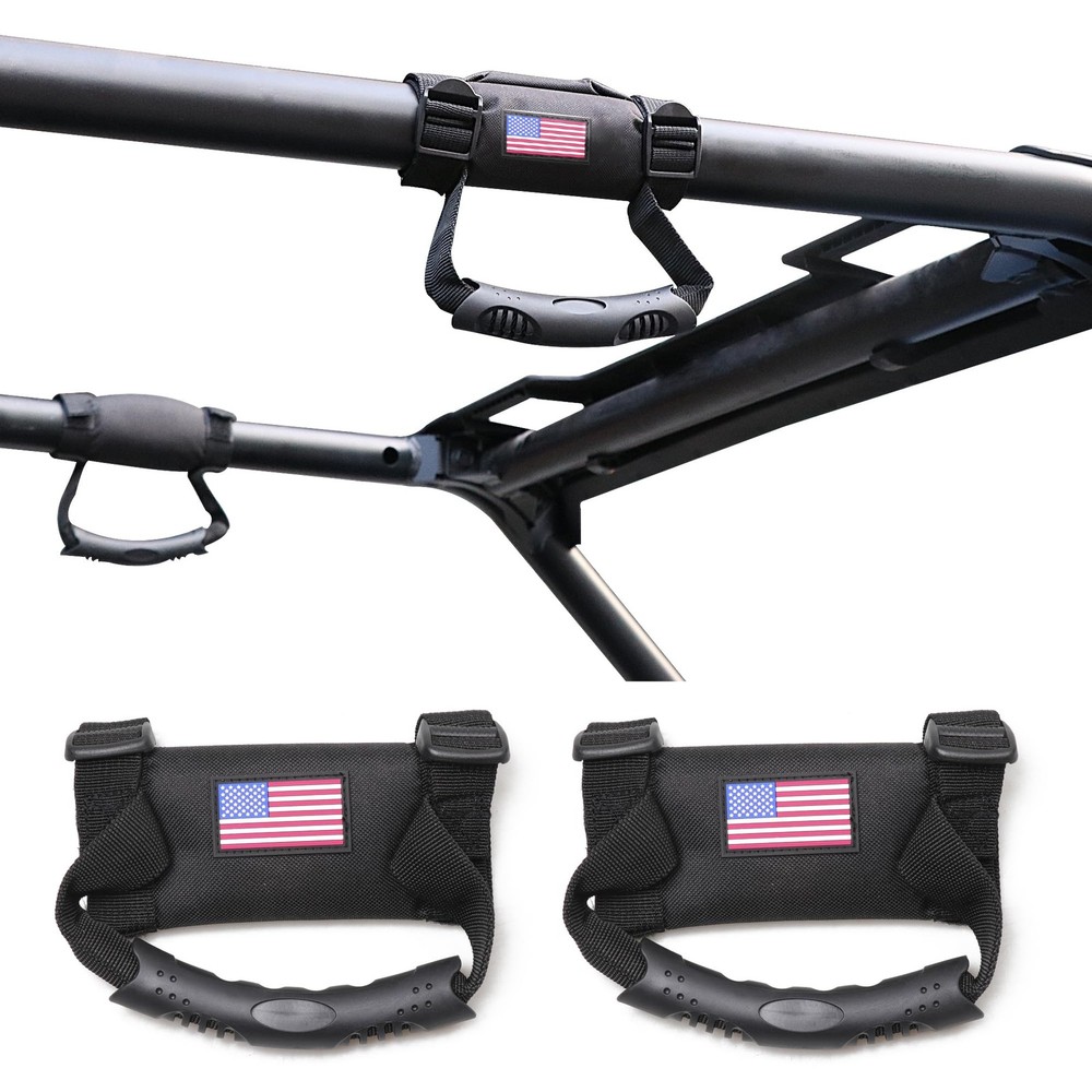 RERPRO UTV ATV Roll Bar Grab Handles Grips Compatible with Polaris RZR Black