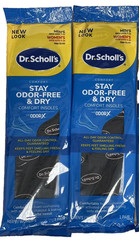 Set of 2 -Dr Scholl’s Stay Odor Free & Dry Insoles Unisex (M’s 7-13 | W’s 5-10)