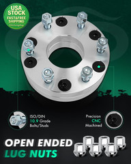 2 Inch 5X4.5 to 6X5.5 Wheel Adapters 74Mm Bore 12X1.5 Studs 2Pcs Set
