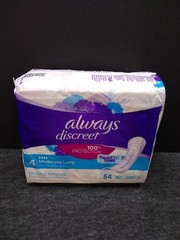 Always Discreet Pads for Women Plus 4 Moderate Long Rapid Dry Core 54 Pads