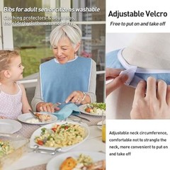 3Pcs Adult Bibs Eating Washable Reusable Clothing Protector Adjustable Closure