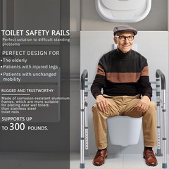 Lianjindun Toilet Safety Rails Adjustable Toilet Frame For Elderly Seniors