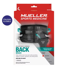 MUELLER Sports Medicine Adjustable Lumbar Back Brace with Removable Pad, Back Pa
