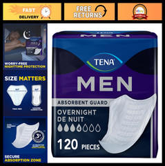 Incontinence Pads for Men – Overnight Guards, 120 ct, Discreet & Comfortable Fit