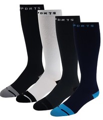 4 Pairs Men Women Sports Athletes Compression Knee High Socks