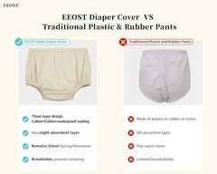 Essot Adult Diaper Light Absorbent Layer 4XL Beige Cover Silent Waterproof
