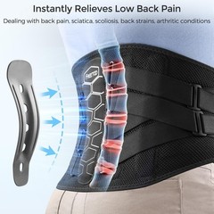 FREETOO Lower Back Brace Lumbar Support Belt for Pain Relief