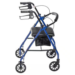 Rollator Rolling Walker with 6 In. Wheels, Fold up Removable Back Support and Pa