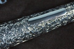 Mens Made in Italy Concord Edwardian 925 Silver Handle Walking Stick Cane w/ Bag