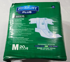 Fit Right Plus Briefs Size Medium 32″-42″ Qty 20 per pack Performance Plus