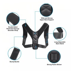 Adjustable Posture Corrector Brace for Men – Universal Fit Upper Back, Shoulder