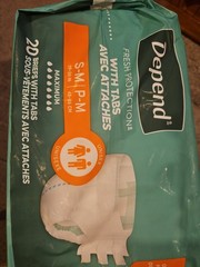 Depend Protection with Tabs Briefs S/M 19-34in Max Absorbency 20 Ct