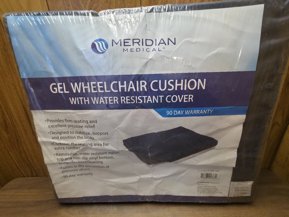Meridian Gel Wheelchair Cushion with Water Resistant Cover, 16″ x 18″ x 2″, C…