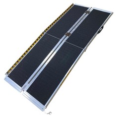 VEVOR Folding Wheelchair Ramp Portable Aluminum Threshold Ramp 6ft 600lbs Cap