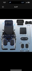 Reclining Manual Wheelchair 18″ Wide Seat Elevating Legrests Removable Headrest