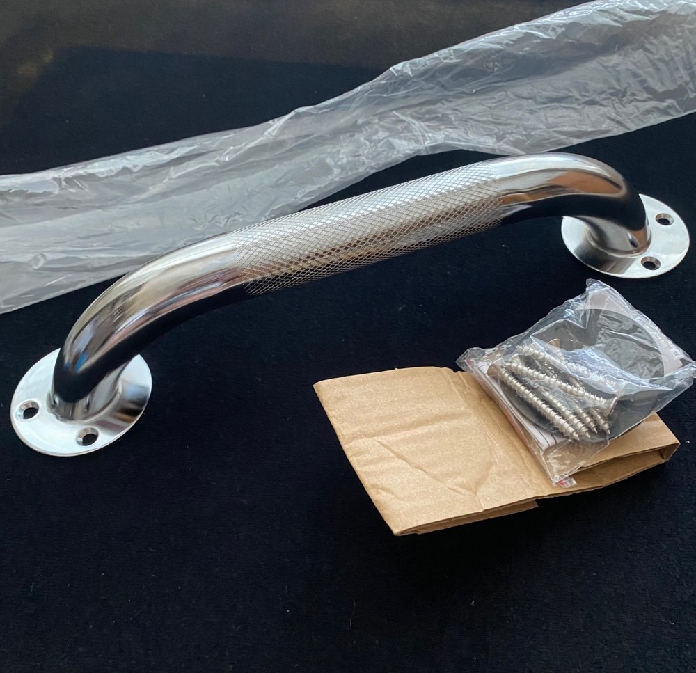 NEW Carex 12” Bath Grab Bar Safey Handle Steel 250lb Textured Grip NIB