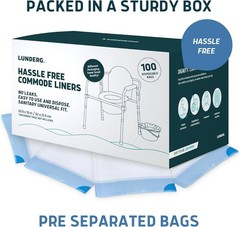Commode Liners – Value Pack 100 Count Universal Fit – Medical Grade Bedside L…