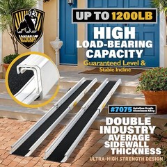 6FT Portable Wheelchair Ramp, Adjustable Aluminum Ramps for Wheelchairs 1200LB