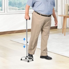 Stainless Steel Stretchable Walking Cane For Elderly Mobility Aid 9-Gear Height