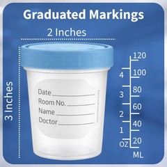 Sterile Specimen Cups 4 oz 3 Count – Urine Collection Cups, Individually Bagg…