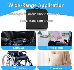 Extra Thick Large Seat Cushion -19 X 17.5 X 4 Inch Gel Memory Foam CushionCarry