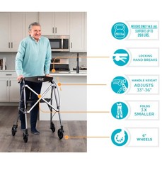 Stander Saver Space Saving Rollator Walker Lightweight Foldable Standard Size