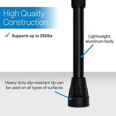Lightweight Height Adjustable Corrosion Resistant Aluminum Walking Cane
