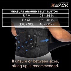 Copper Fit X-Back Brace for Lower Back Pain, Lumbar Support (Small/Medium)