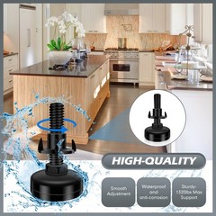 Holimax 10 Set Adjustable Furniture Leveling Feet, 1.4*2.2 inches, Black