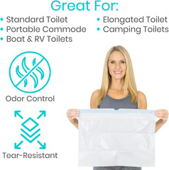 Commode Liners for Bedside Toilet Chair Bucket, Bedpan (24 Pack) – Caregiver Sup