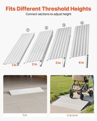 Corrosion-Resistant 4in Threshold Ramp 800lb Capacity Durable