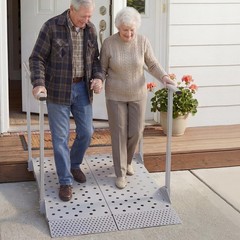 Vevor Wheelchair Ramp Handrails 44.9 X 33.5 In Heavy Duty Handicap Ramp 440 Lbs